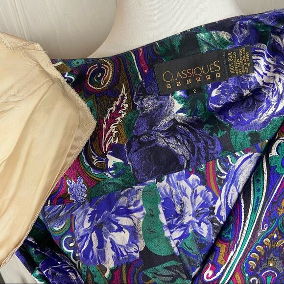 Vintage Classiques Floral Silk Blouse (S) - Picture 5 of 5